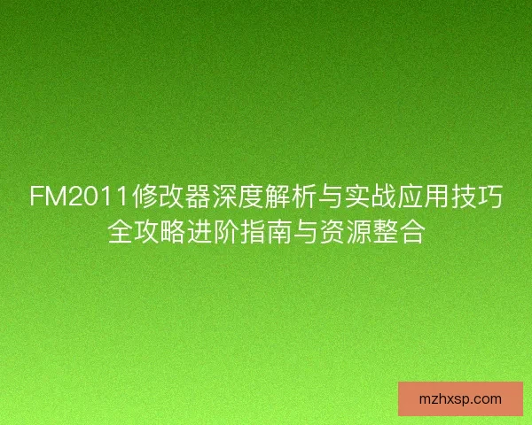 FM2011修改器深度解析与实战应用技巧全攻略进阶指南与资源整合