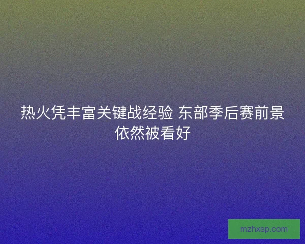 热火凭丰富关键战经验 东部季后赛前景依然被看好